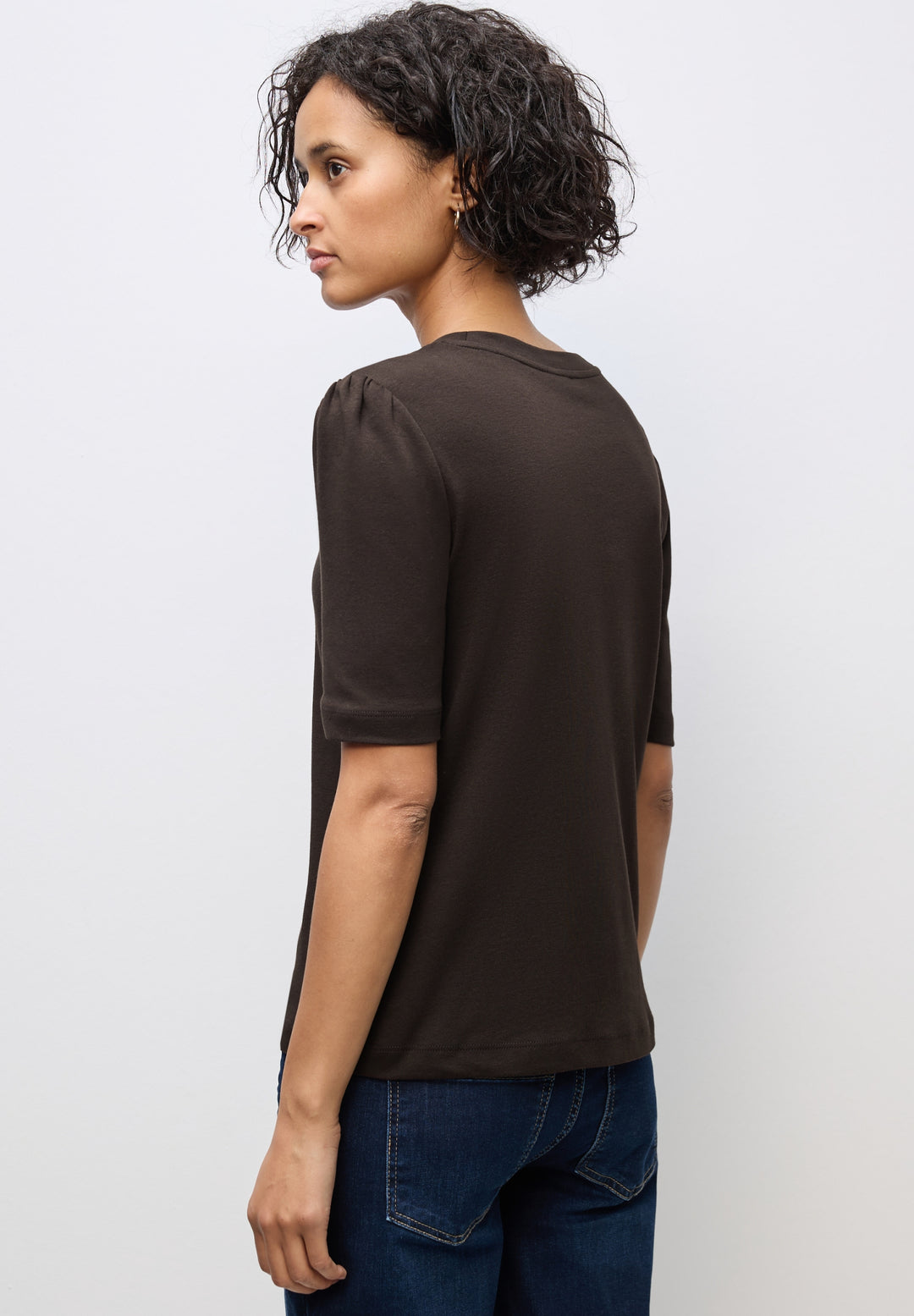 LTD QR basic shirt w.puff slee, deep roast brown 16866 Bild 4
