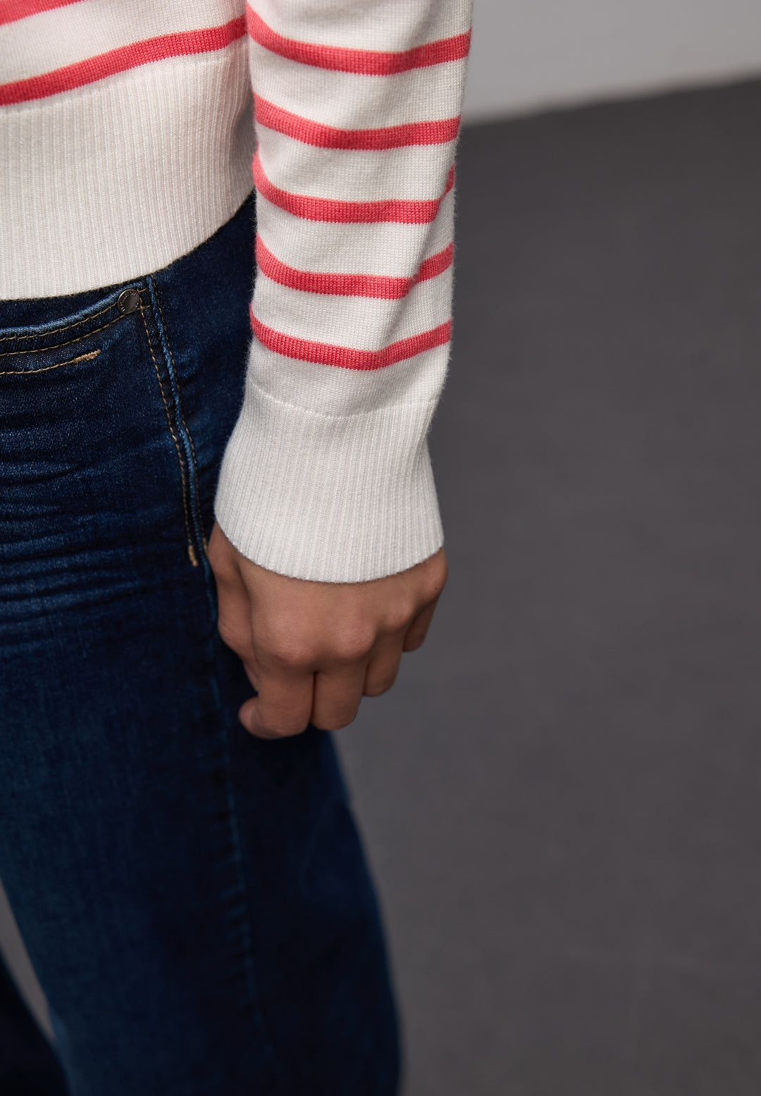 LTD QR_ basic sweater stripes, off white 20108 Bild 7