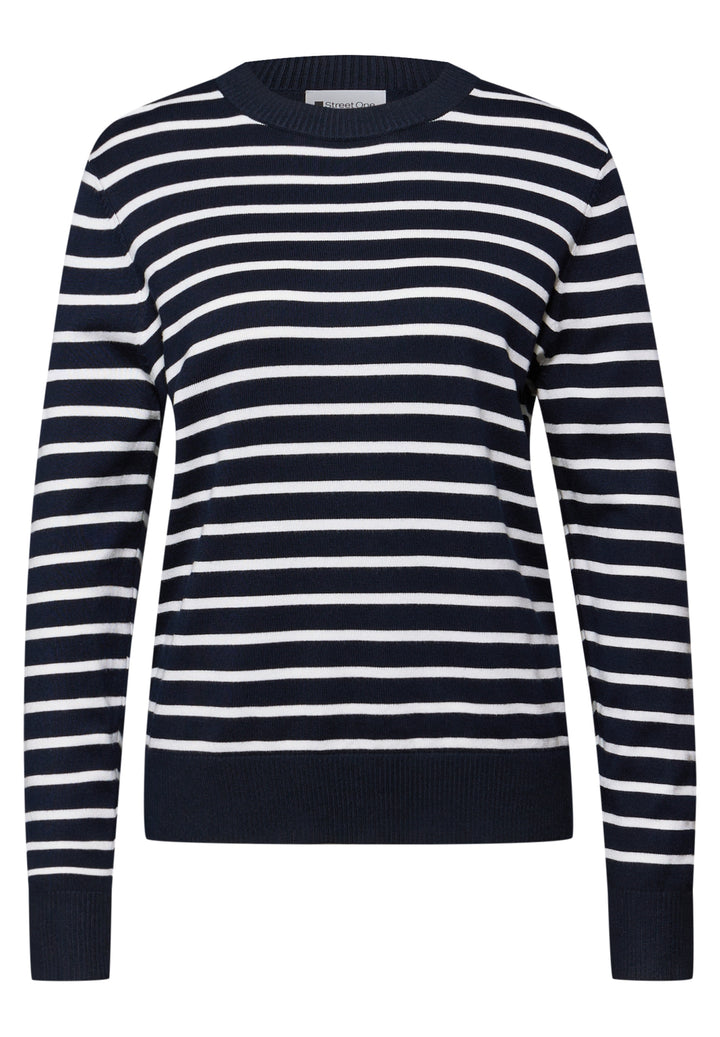 LTD QR_ basic sweater stripes, deep blue 21238 Bild 1