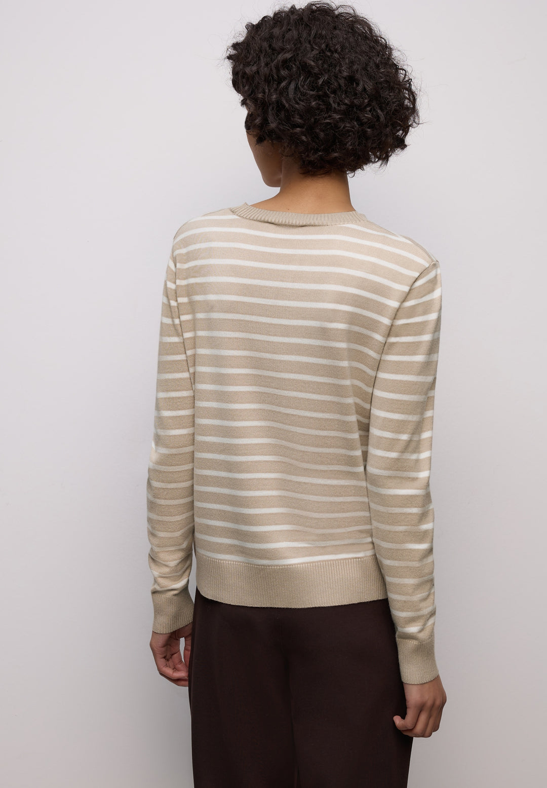 LTD QR_ basic sweater stripes, cotton beige 26667 Bild 4