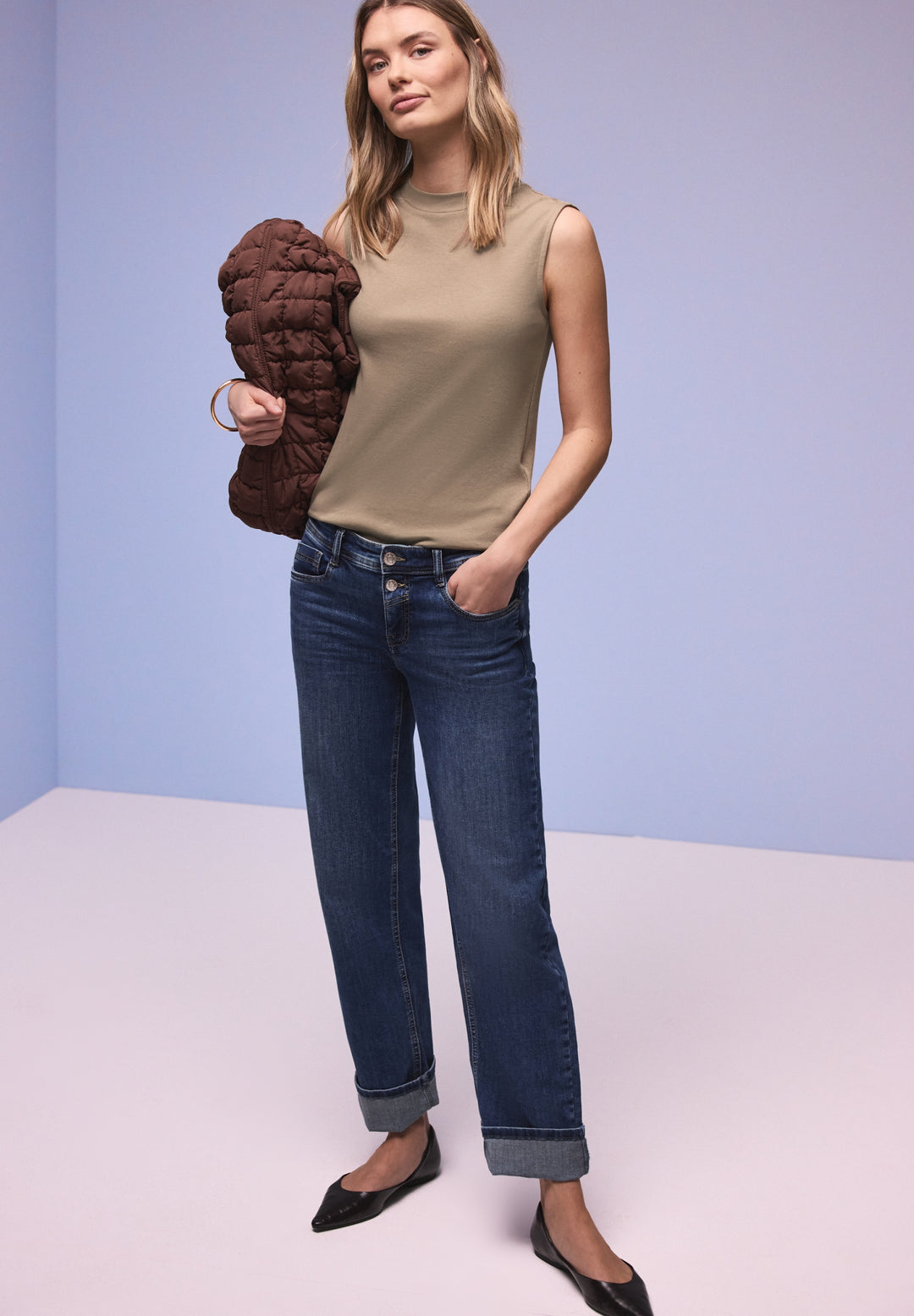 LTD QR basic turtle neck top, light terra mocha 17462 Bild 6