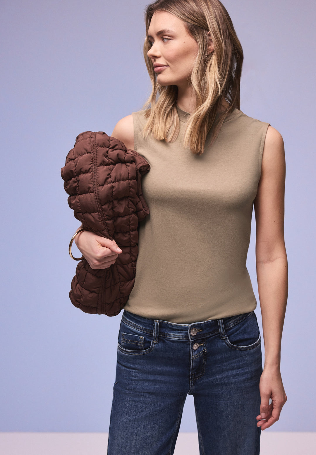 LTD QR basic turtle neck top, light terra mocha 17462 Bild 7