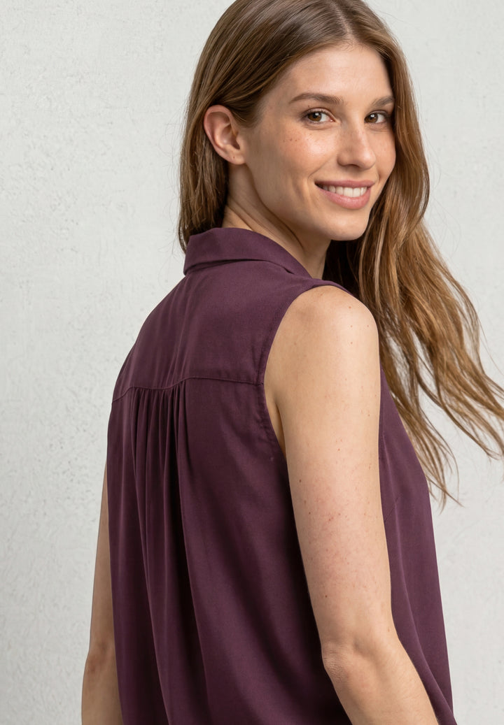 LTD QR Blousetop w bowling col, rustic rouge 17820 Bild 6
