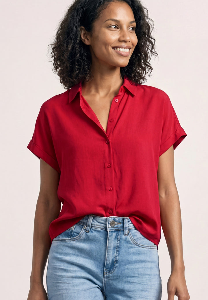 LTD QR buttoned shirtcollar bl, salsa red 17504 Bild 3