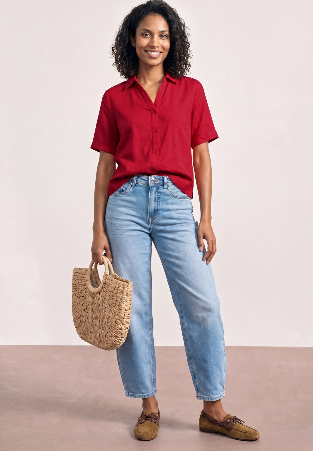 LTD QR buttoned shirtcollar bl, salsa red 17504 Bild 3