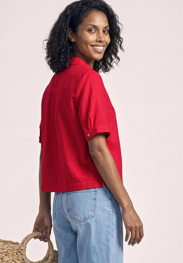 LTD QR buttoned shirtcollar bl, salsa red 17504 Bild 4