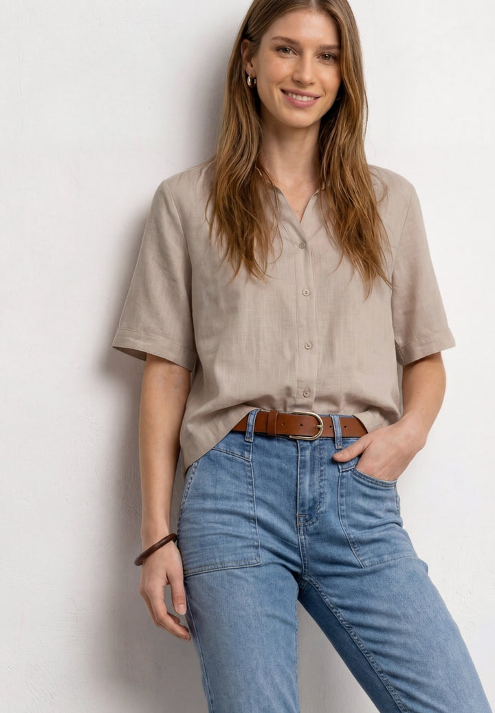 LTD QR buttoned shirtcollar bl, clay sand 17727 Bild 3