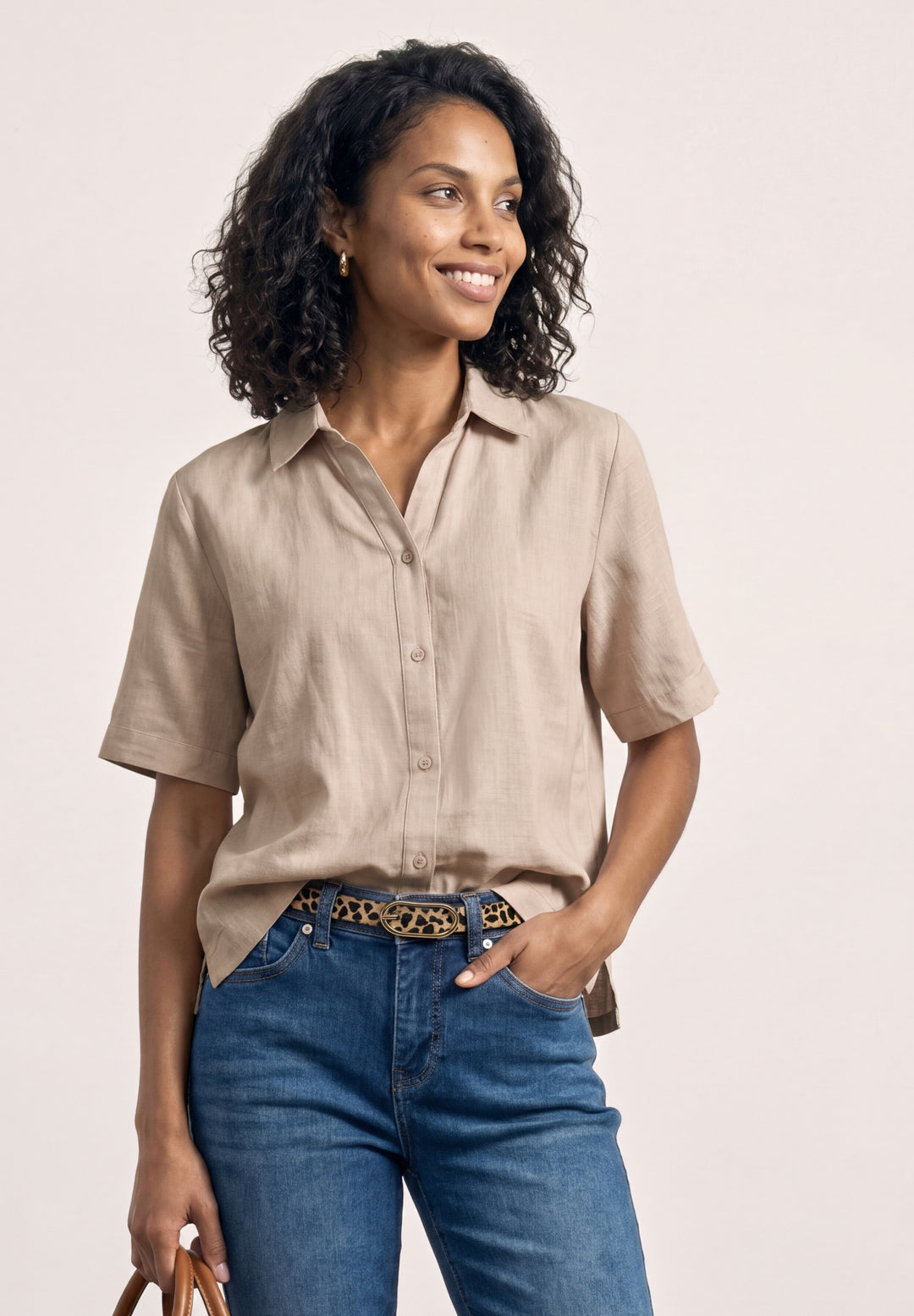 LTD QR buttoned shirtcollar bl, clay sand 17727 Bild 3