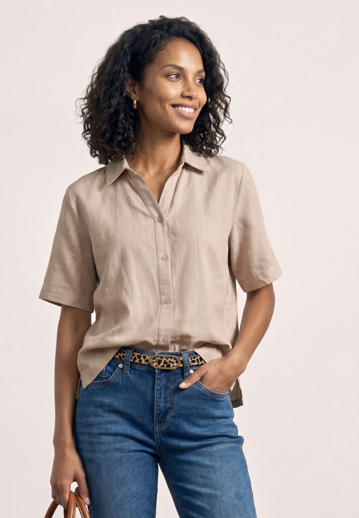 LTD QR buttoned shirtcollar bl, clay sand 17727 Bild 3