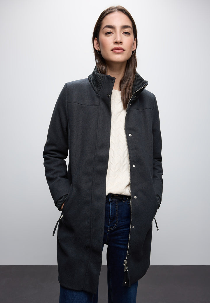 LTD QR Coat w. Knit Details, Obsidian Blue 16641 Bild 3