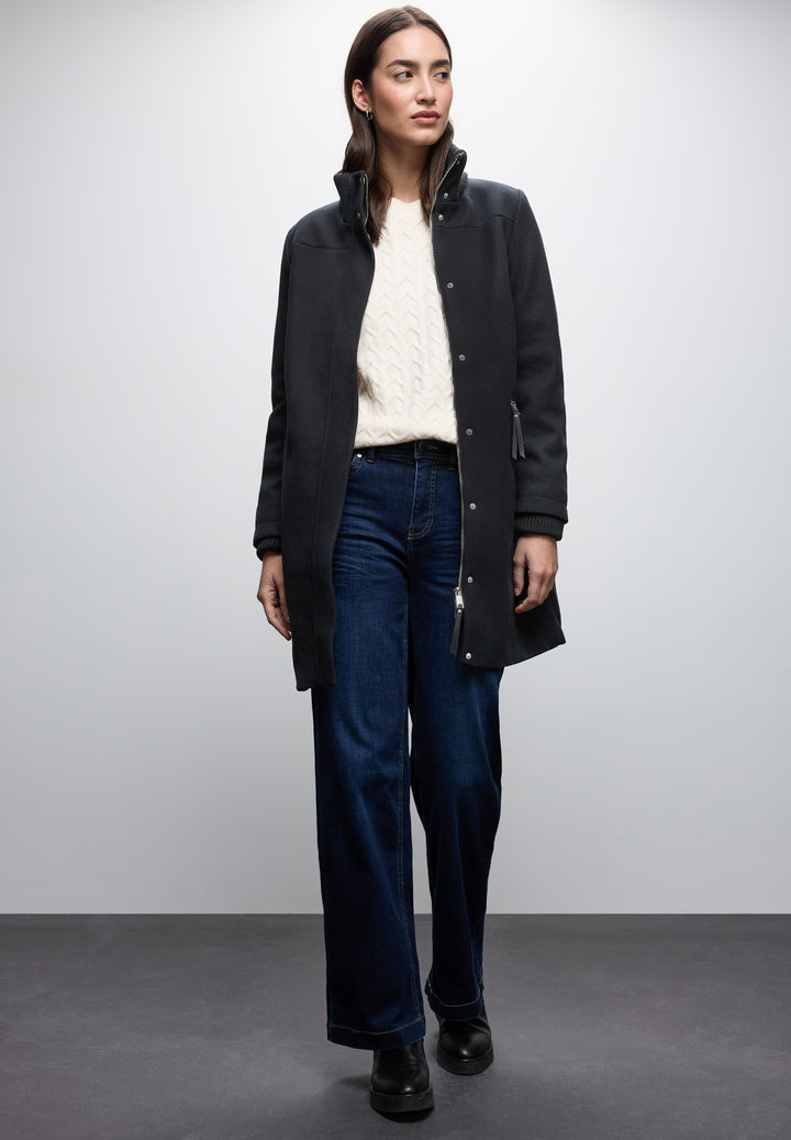 LTD QR Coat w. Knit Details, Obsidian Blue 16641 Bild 5