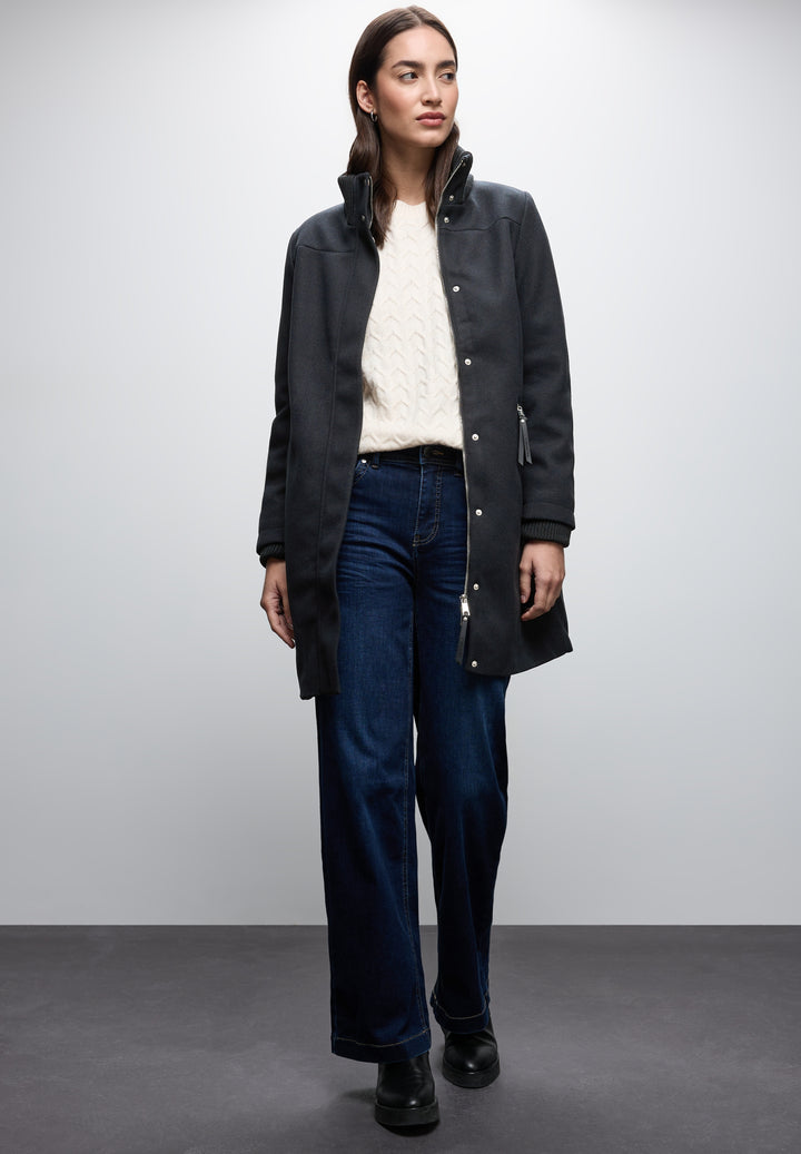 LTD QR Coat w. Knit Details, Obsidian Blue 16641 Bild 5