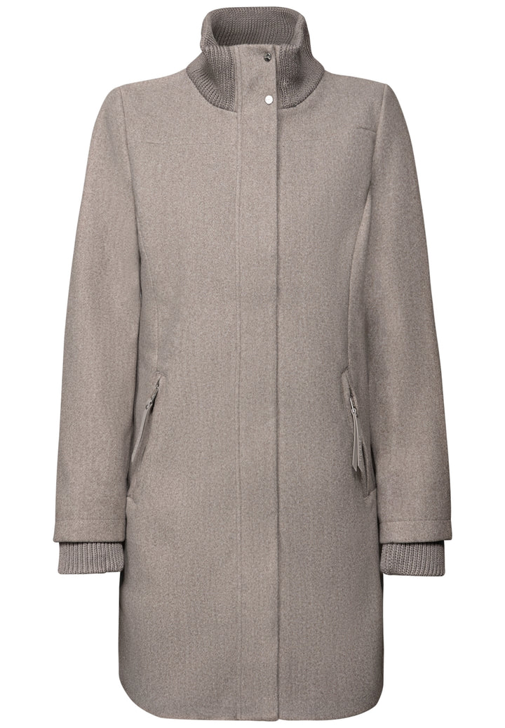 LTD QR Coat w. Knit Details, Sandy Mocca Mel. 16635 Bild 1