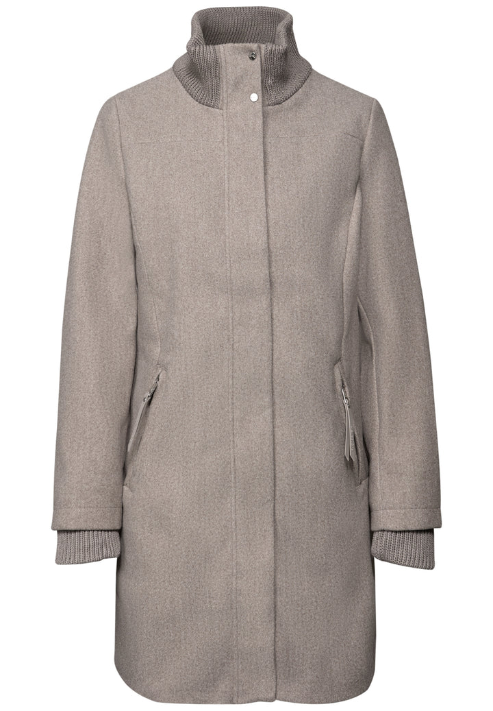 LTD QR Coat w. Knit Details, Sandy Mocca Mel. 16635 Bild 1