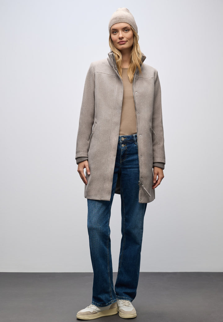 LTD QR Coat w. Knit Details, Sandy Mocca Mel. 16635 Bild 5