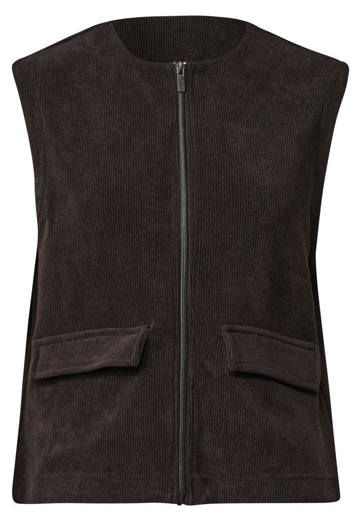 LTD QR cord look vest, black coffee 17874 Bild 1