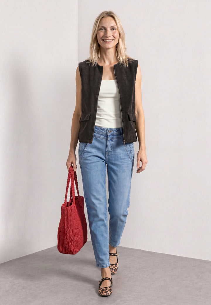 LTD QR cord look vest, black coffee 17874 Bild 5