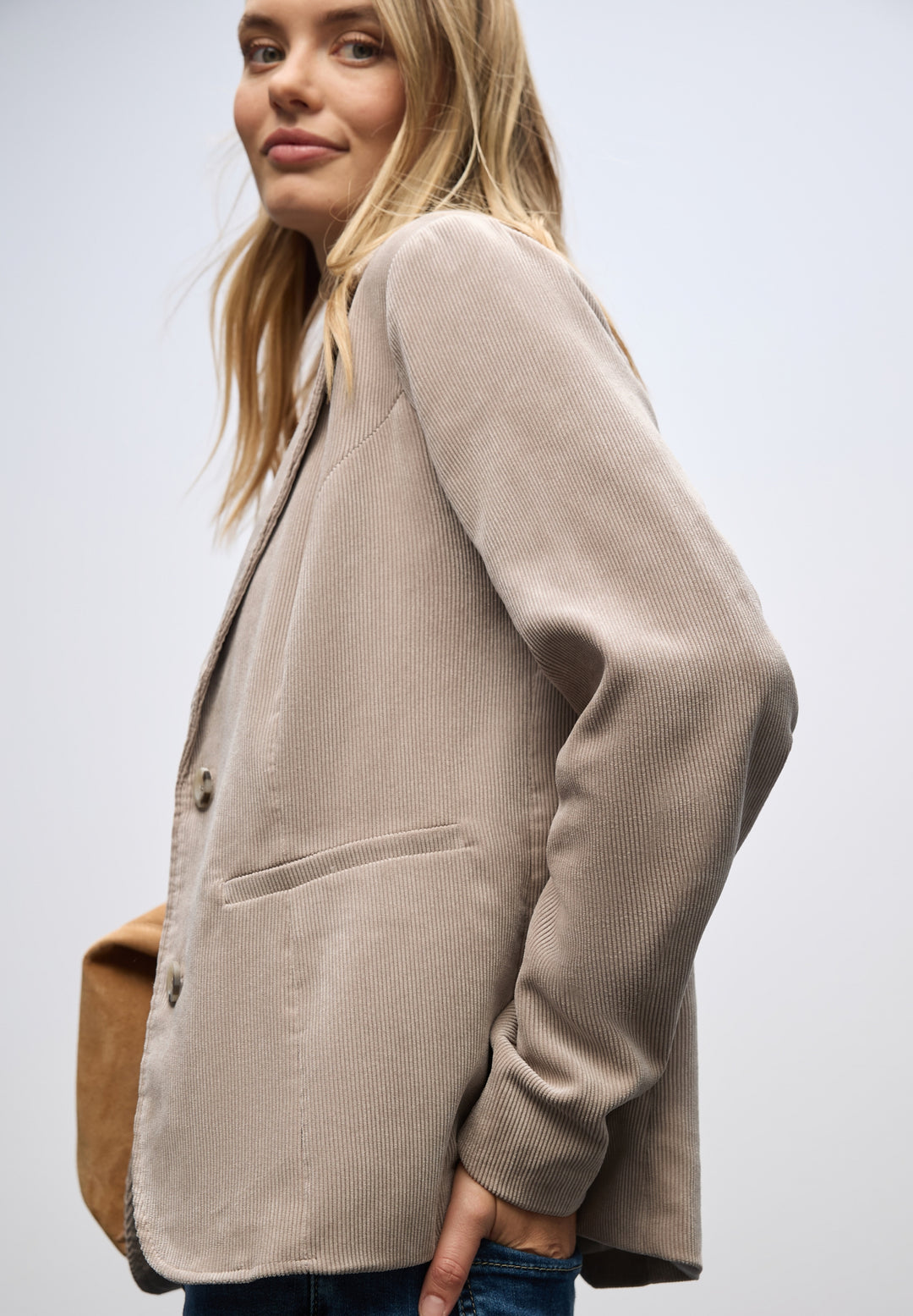 LTD QR Corduroy Blazer, morning beige 17019 Bild 6