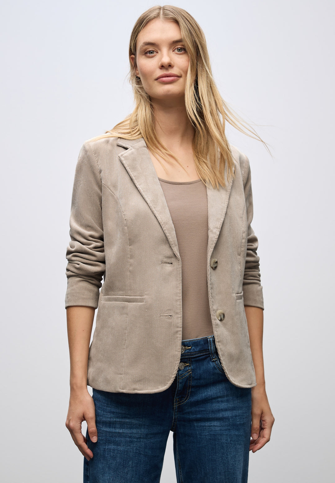 LTD QR Corduroy Blazer, morning beige 17019 Bild 7