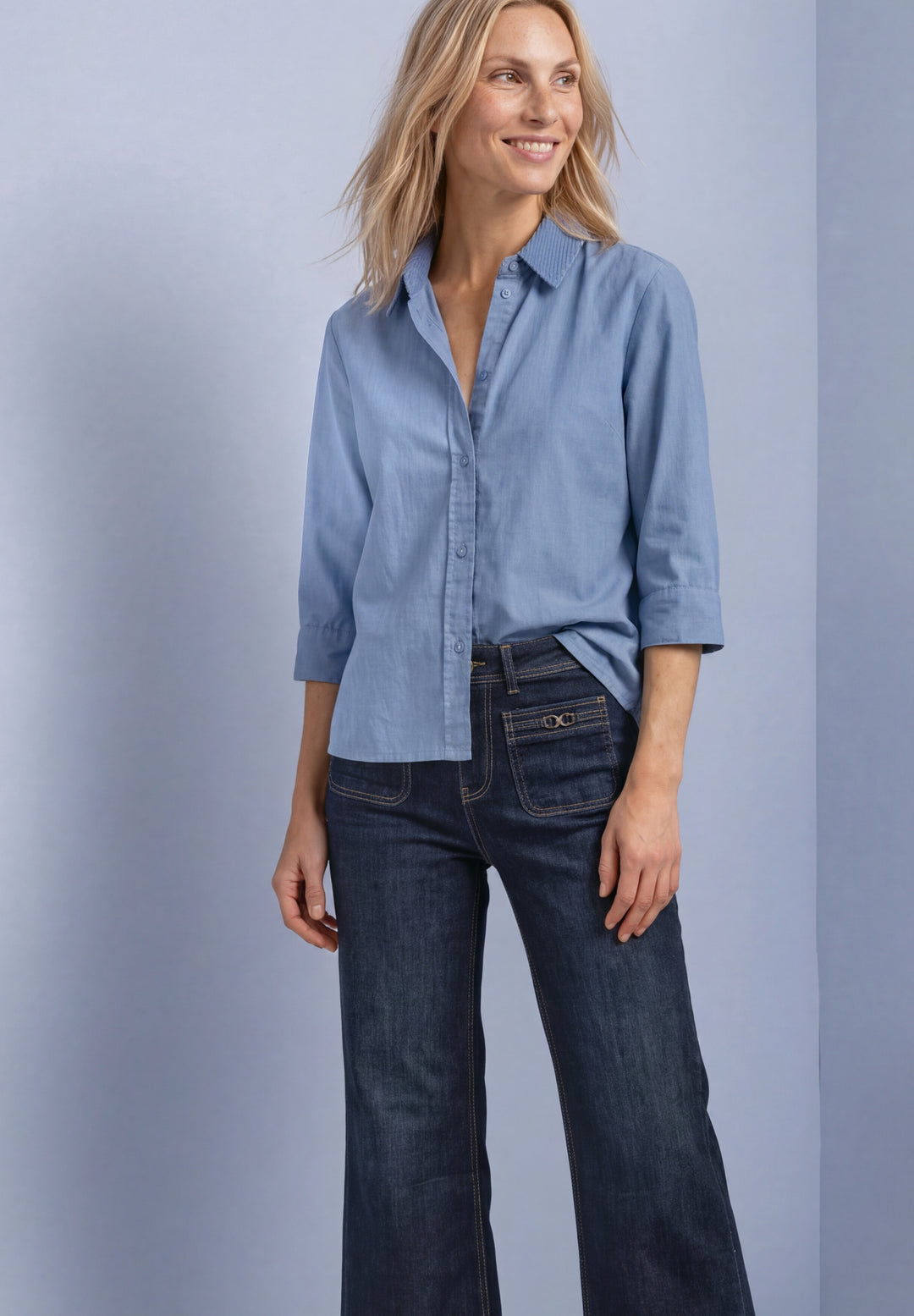 LTD QR Corduroy Mix shirtcolla, northern blue 17926 Bild 3