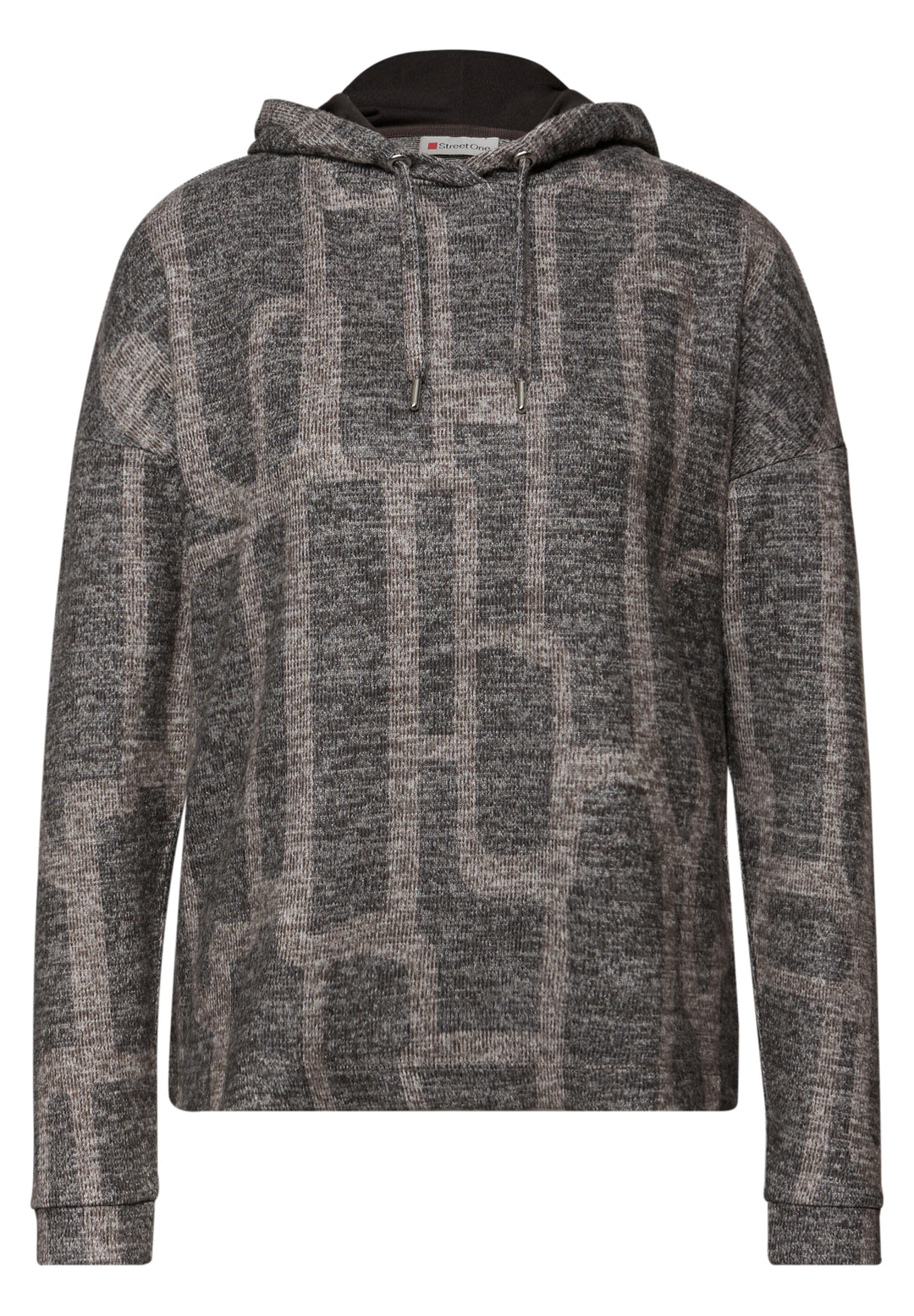 LTD QR cosy printed hoody, darkest brown 27103 Bild 1
