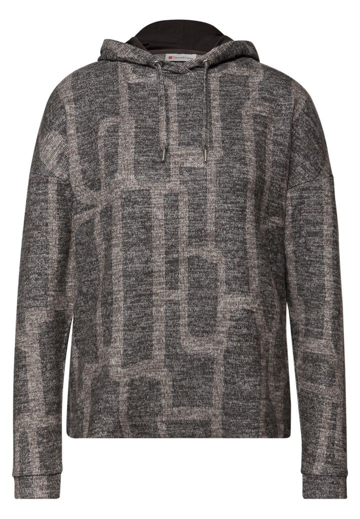 LTD QR cosy printed hoody, darkest brown 27103 Bild 1