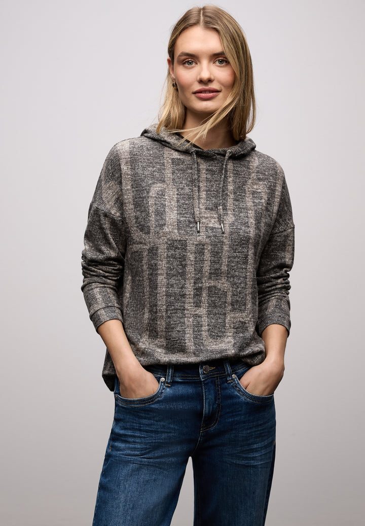 LTD QR cosy printed hoody, darkest brown 27103 Bild 3