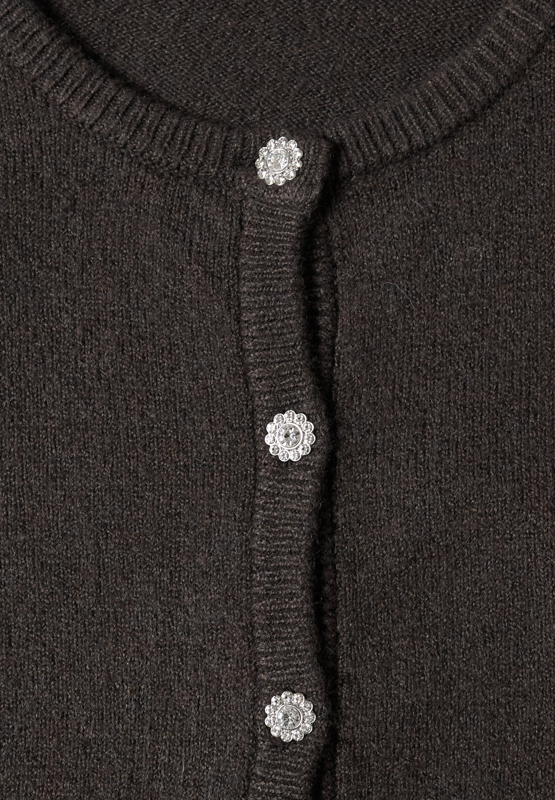 LTD QR_cosy roundneck cardi, black coffee mel. 18037 Bild 2