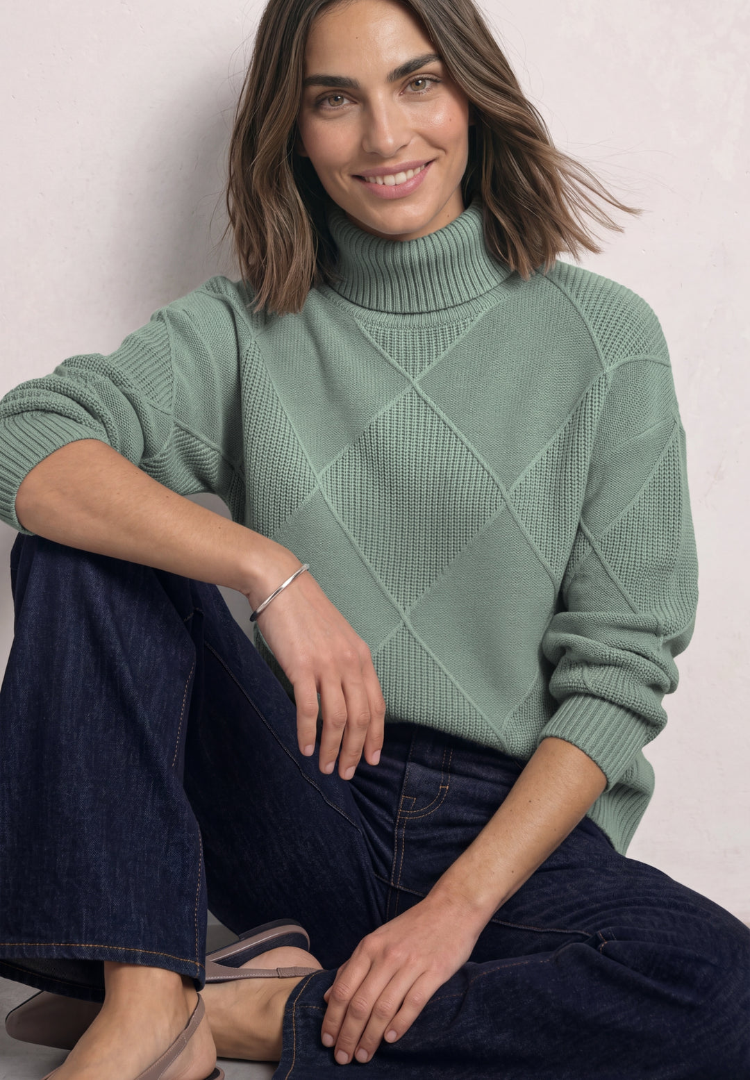 LTD QR_cosy structure sweater, eucalyptus green mel. 18035 Bild 3