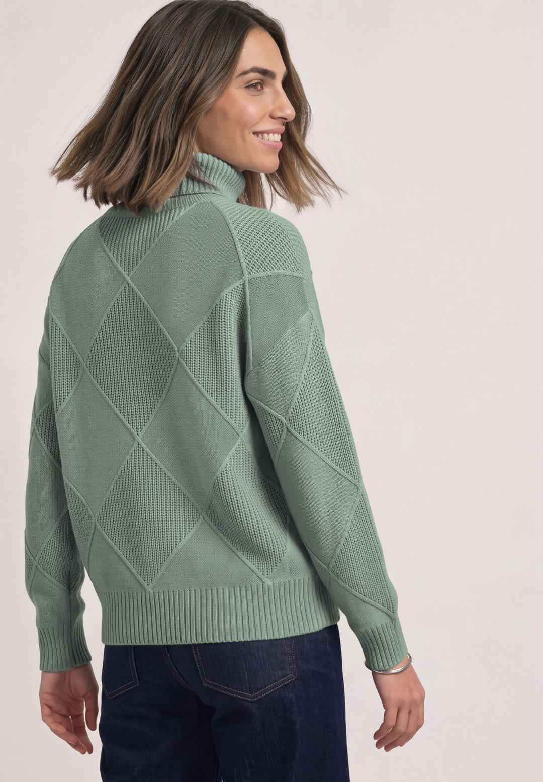 LTD QR_cosy structure sweater, eucalyptus green mel. 18035 Bild 4
