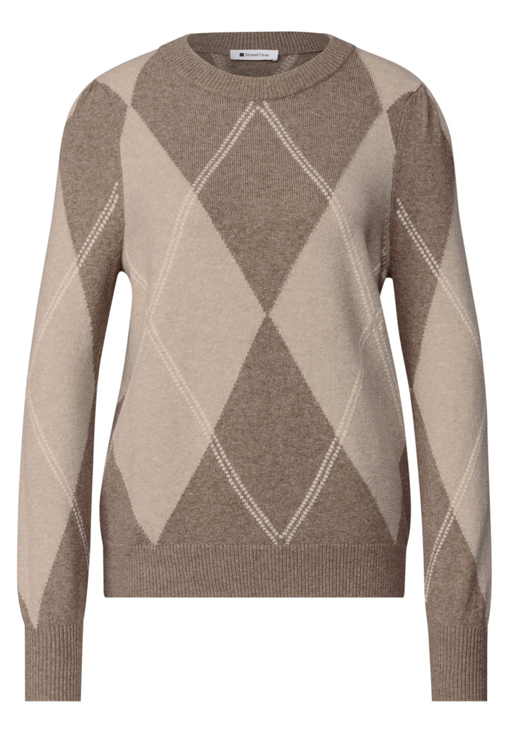 LTD QR_cosy sweater intarsia, sanded amber mel. 37871 Bild 1