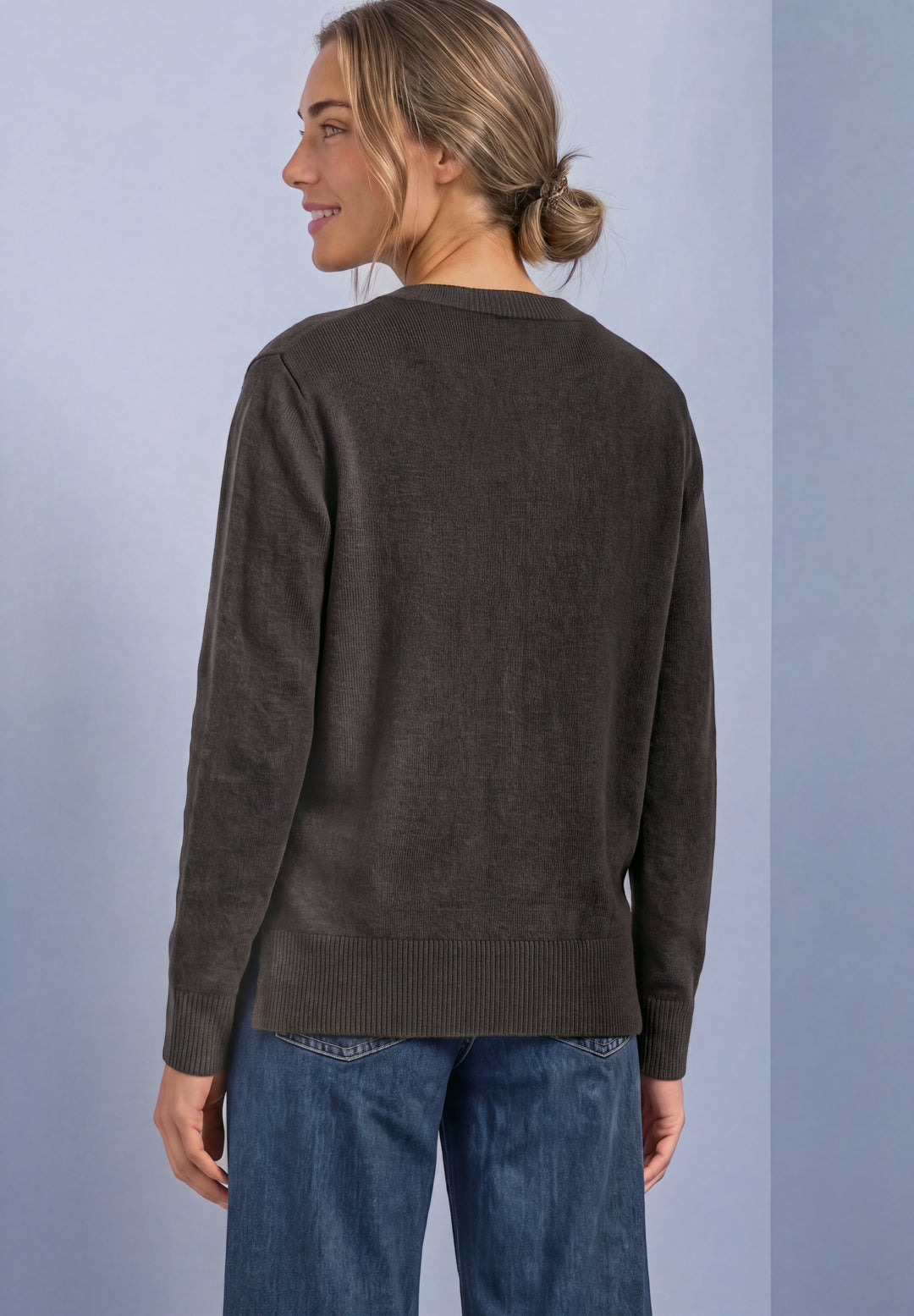 LTD QR_cosy sweater u-boat, black coffee mel. 18037 Bild 4