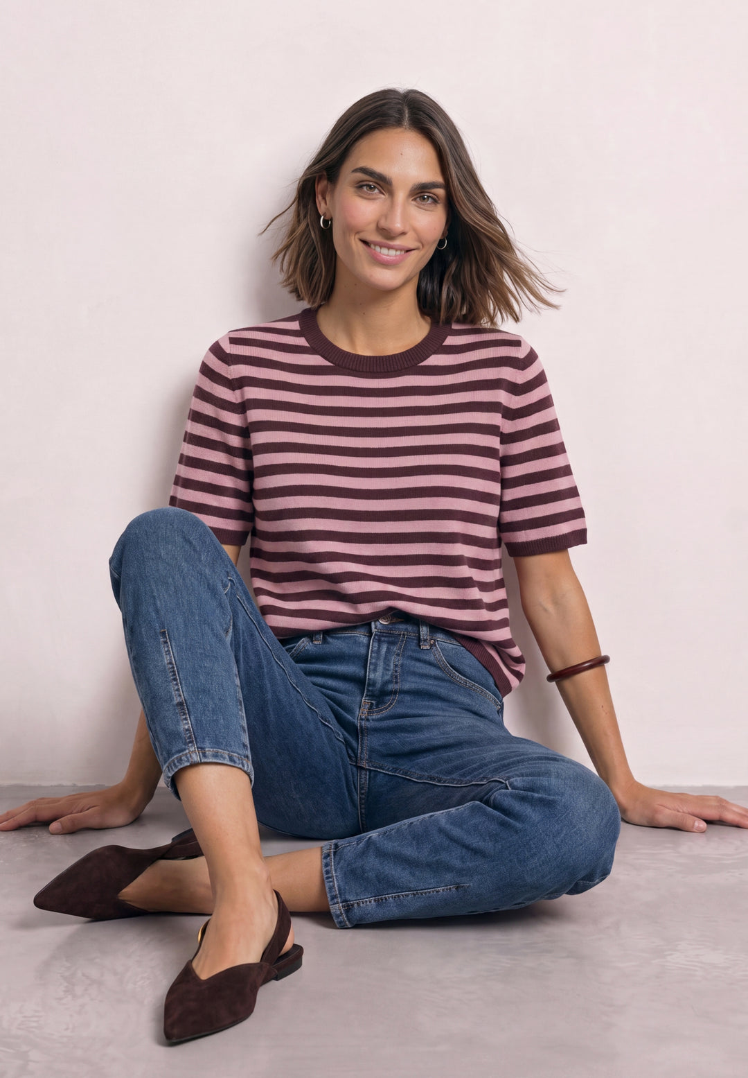 LTD QR_cosy sweater with strip, rustic rouge mel. 27935 Bild 3