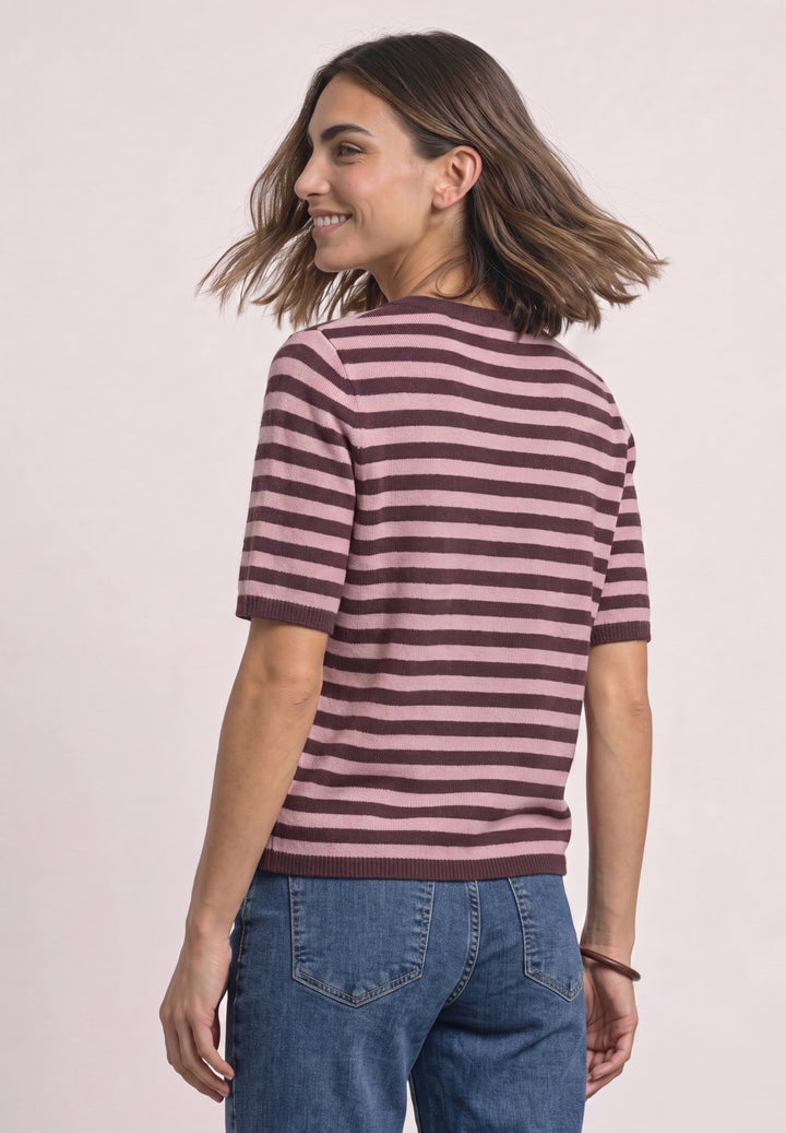 LTD QR_cosy sweater with strip, rustic rouge mel. 27935 Bild 4
