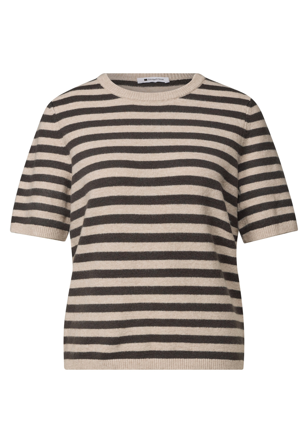 LTD QR_cosy sweater with strip, clay sand mel. 28039 Bild 1