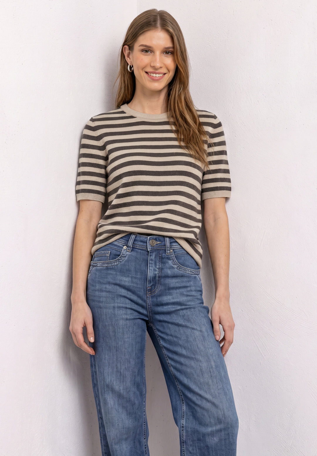 LTD QR_cosy sweater with strip, clay sand mel. 28039 Bild 6