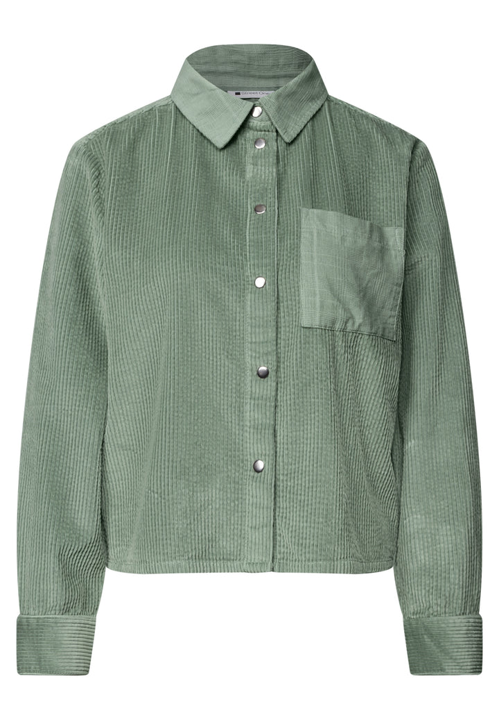 LTD QR Courduroy mix shirtcoll, eucalyptus green 18100 Bild 1