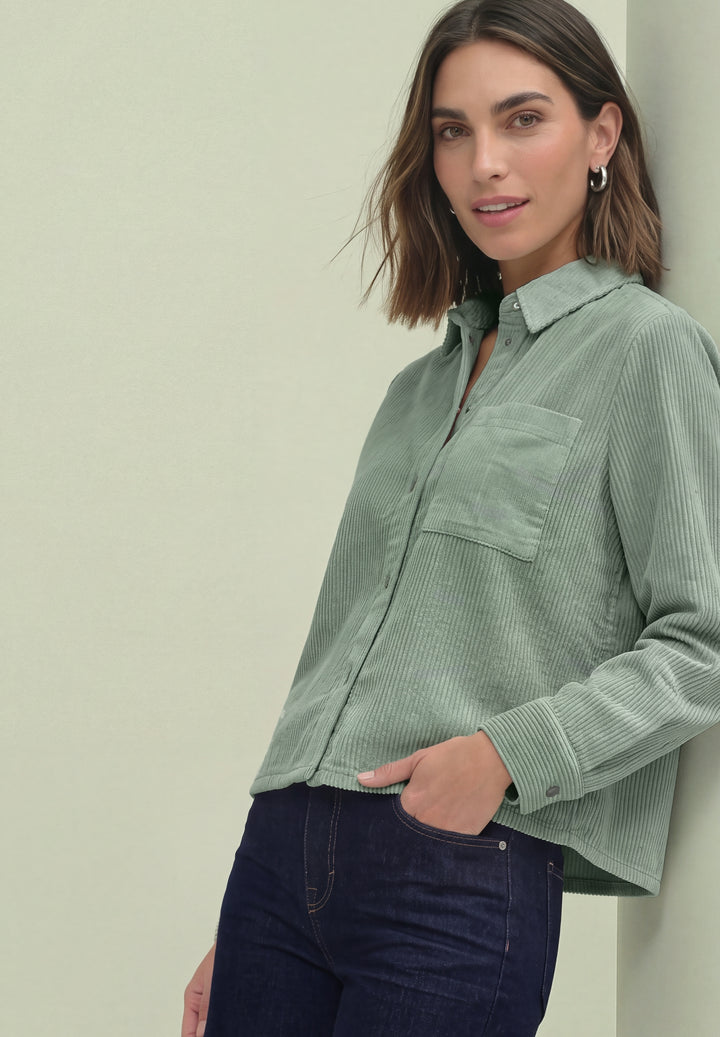 LTD QR Courduroy mix shirtcoll, eucalyptus green 18100 Bild 3