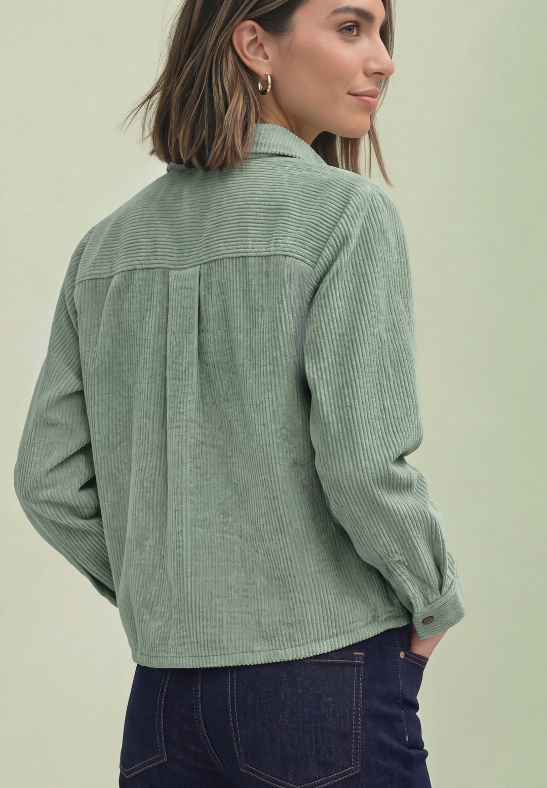 LTD QR Courduroy mix shirtcoll, eucalyptus green 18100 Bild 4