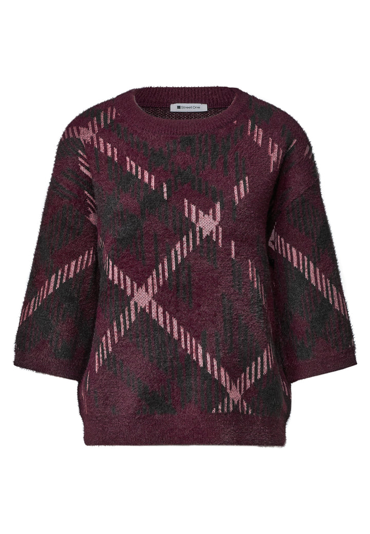 LTD QR_fluffy jacquard sweater, rustic rouge 37820 Bild 1