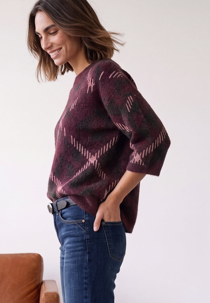 LTD QR_fluffy jacquard sweater, rustic rouge 37820 Bild 3