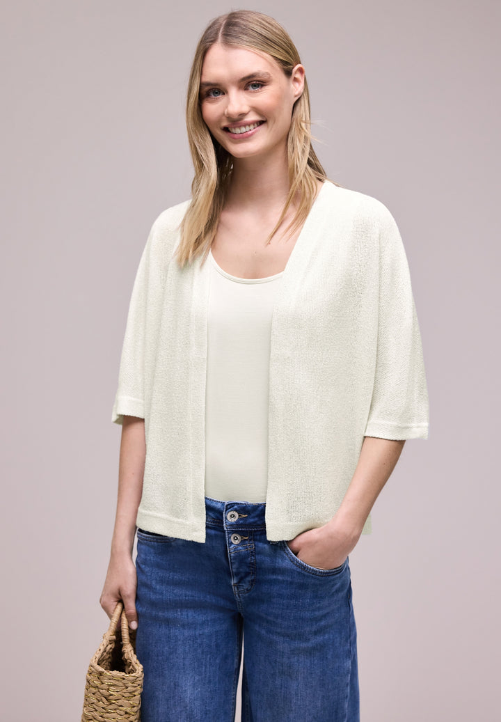 LTD QR knit look batwing jacke, off white 10108 Bild 3