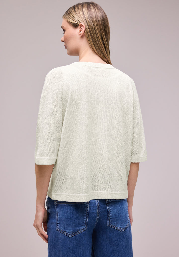 LTD QR knit look batwing jacke, off white 10108 Bild 4