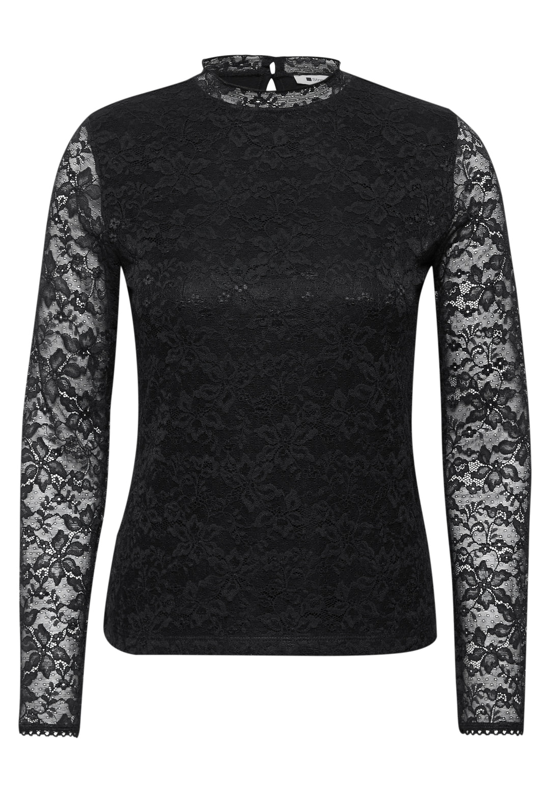 LTD QR lace turtle neck shirt, Black 10001 Bild 1