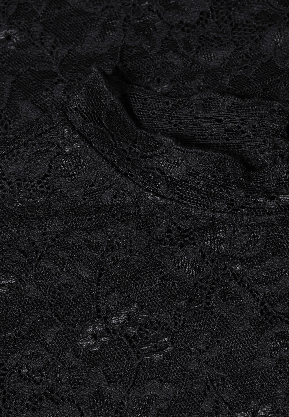 LTD QR lace turtle neck shirt, Black 10001 Bild 2