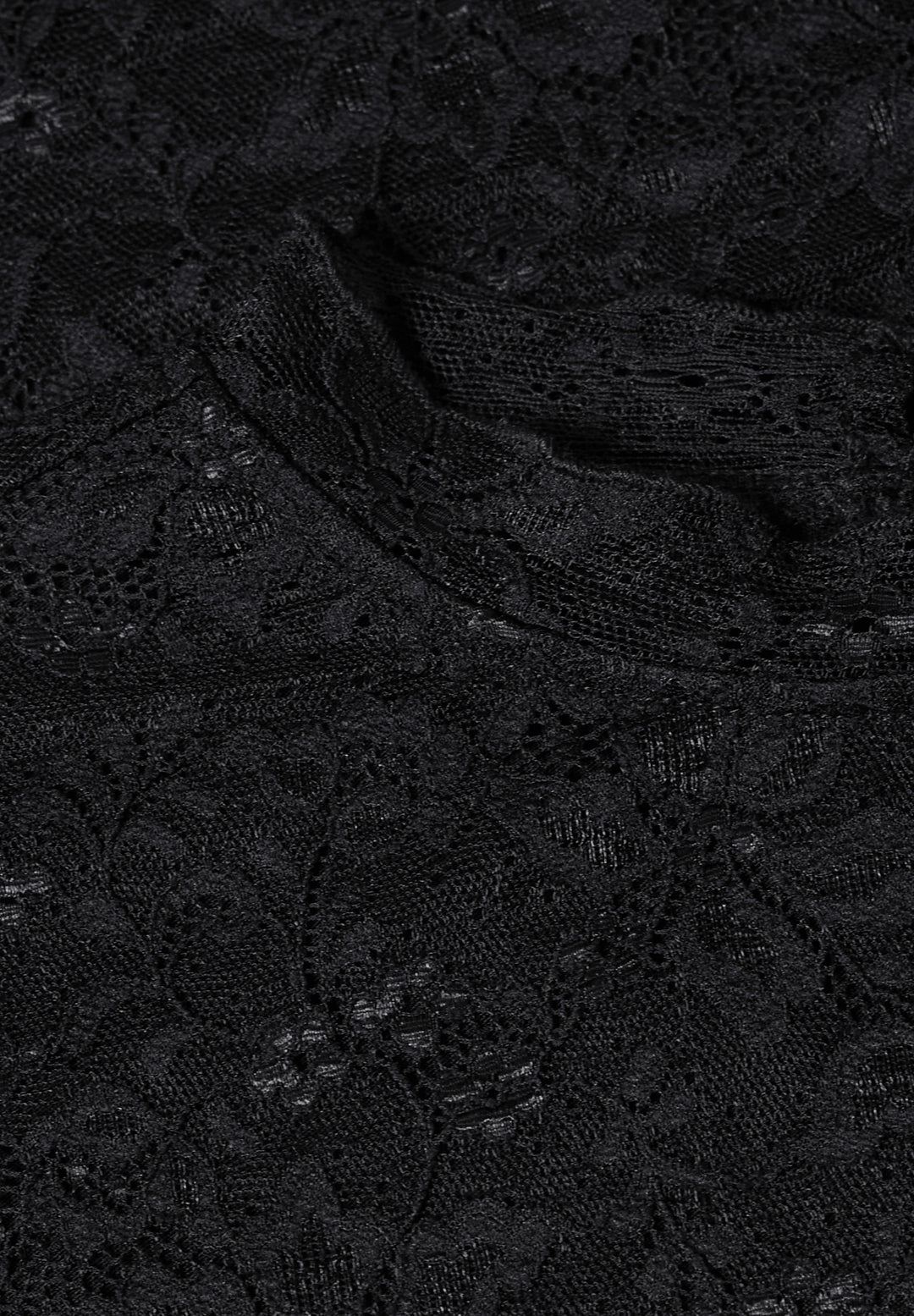 LTD QR lace turtle neck shirt, Black 10001 Bild 2