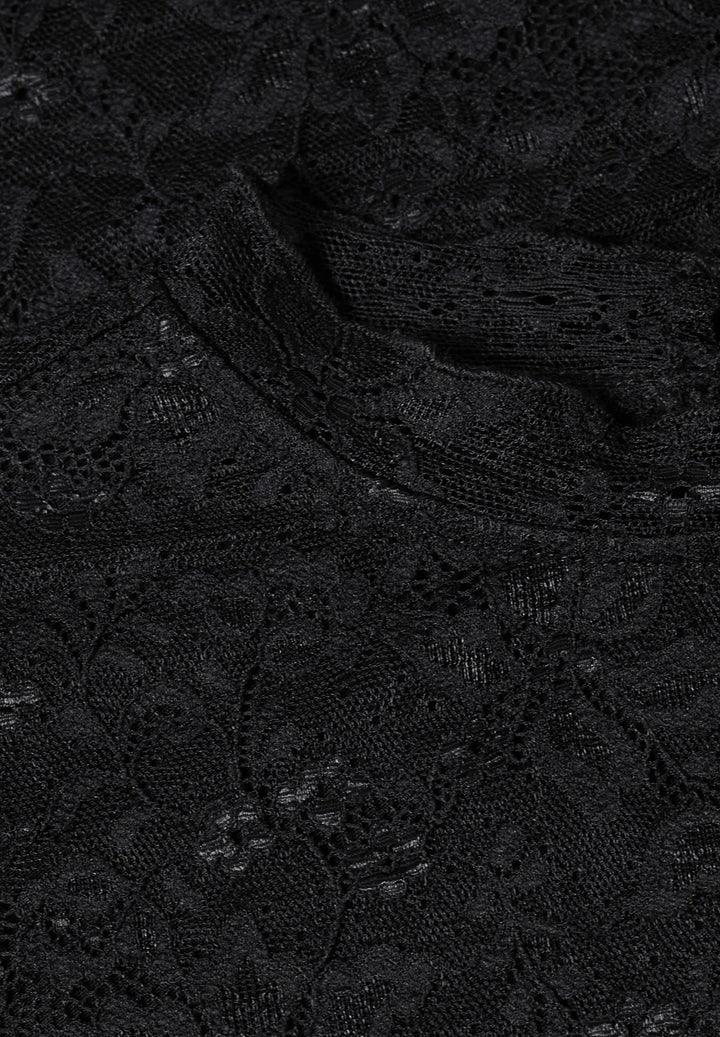 LTD QR lace turtle neck shirt, Black 10001 Bild 2