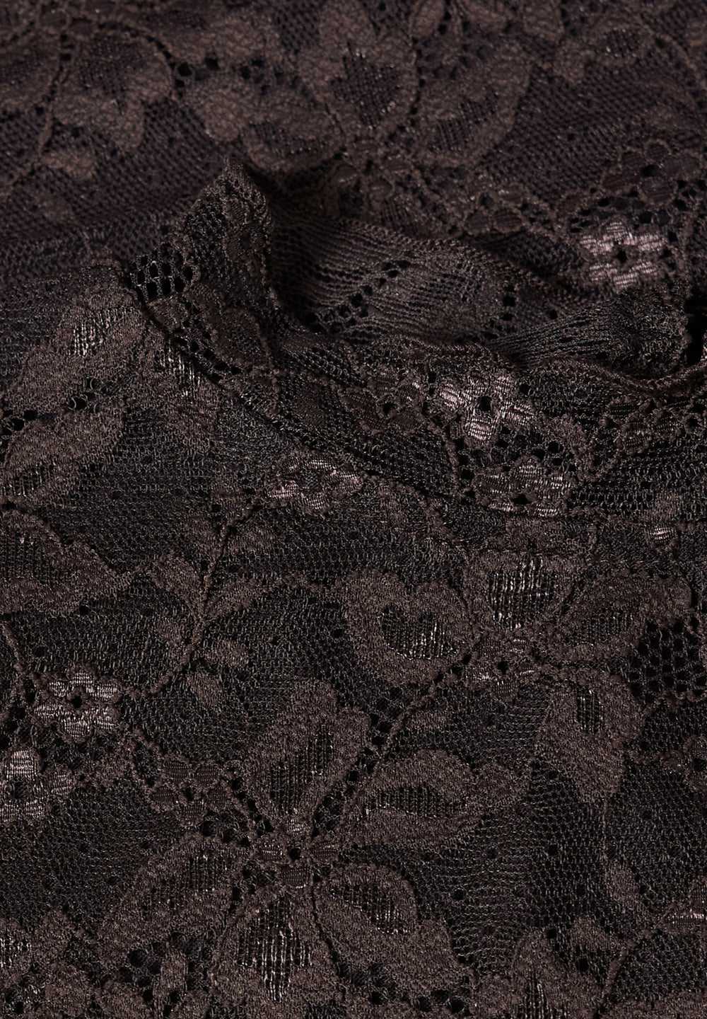 LTD QR lace turtle neck shirt, black coffee 17874 Bild 2