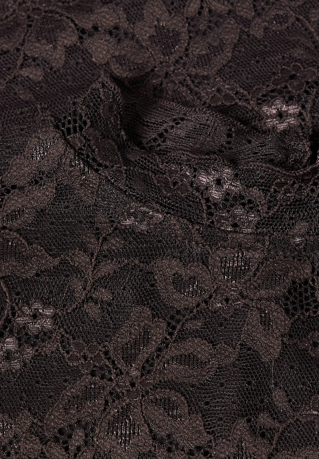 LTD QR lace turtle neck shirt, black coffee 17874 Bild 2