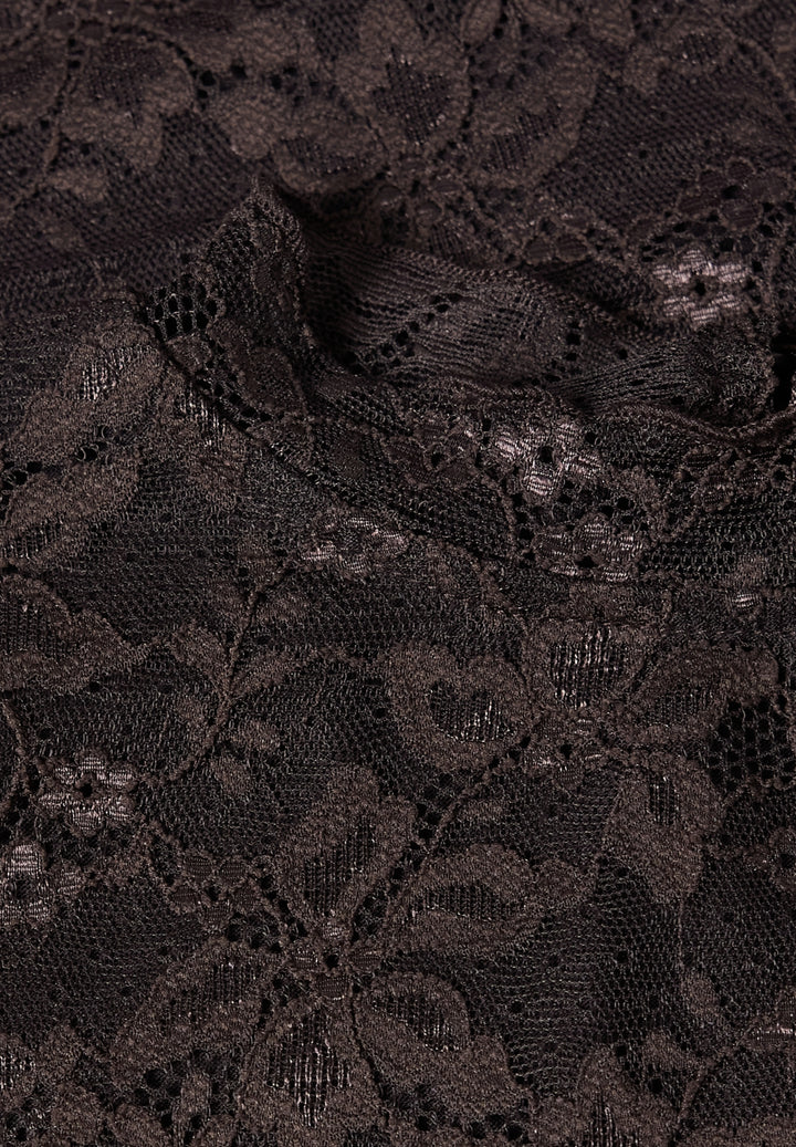 LTD QR lace turtle neck shirt, black coffee 17874 Bild 2